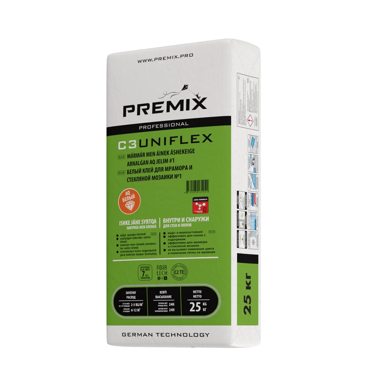 Premix C3 Uniflex БЕЛЫЙ КЛЕЙ ДЛЯ МРАМОРА И МОЗАИКИ (25kg)