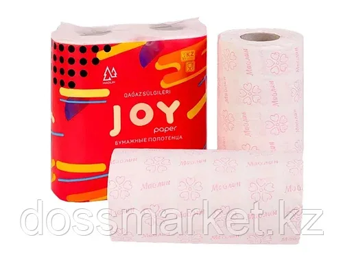 Полотенца бумажные Маолин "Joy" 3-х слойные, 2 рулона в упаковке